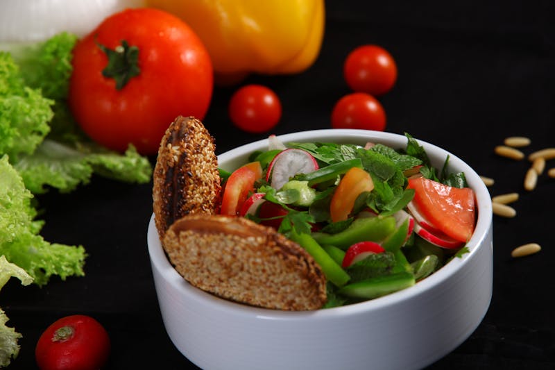 House garden salad with fresh vegetables